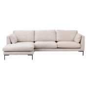 Corwin gestoffeerde hoekbank beige - links - 270 cm