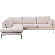 Corwin gestoffeerde hoekbank beige - links - 266 cm