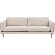 Braden gestoffeerde 3-zitsbank beige met houten poten - 216 cm