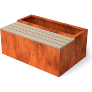 Bancu Exclu plantenbakken met zitbank Cortenstaal Lengte: 300 Breedte:...