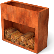 Landa Exclu plantenbakken met houtopslag Cortenstaal Lengte: 1500 Bree...