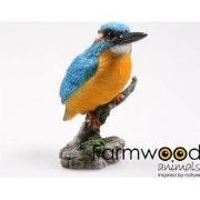 Vogel ijsvogel op stam l9b9h15cm