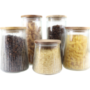 OTIX Voorraadpotten - Glas - met Deksel - Snoeppotten - Set van 5 - Vo...