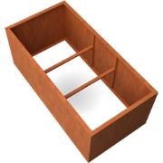 Artesa Rechthoekige plantenbak cortenstaal L200 x B100 x H80 cm