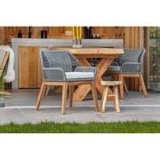Teak tuinstoel Granada met kussen (set van 2 stoelen) Tuindeco