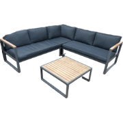 Auckland cornerset antraciet/acacia light teak look incl. dark grey ku...