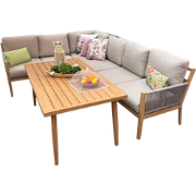 Sardinia loungeset grijs/teak 5-delig