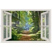 Tuindoek raam bospad 210x140cm