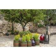 Tuinschilderij bloemen vaten 130x70