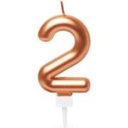 Verjaardagskaars nr 2 rosegoud