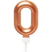 Verjaardagskaars nr 0 rosegoud