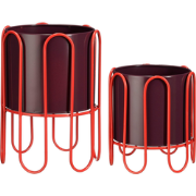 Mica Decorations Dione Bloempot op Standaard - Plantenpot Set van 2 - ...