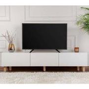Modern TV Meubel Alvin Wit met houten poten 180 cm Melamine