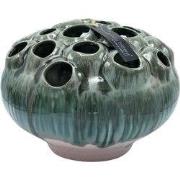 Villa Pottery  Groen Roze schaal vaas   - 22