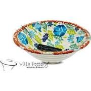 Villa Pottery  Flowergarden schaal Blauw Groen - cm
