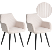 MORI - Eetkamerstoel set van 2 - Lichtbeige - Corduroy