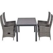 Garden Impressions Nice tuinset 5-delig - Skala tuintafel 160x90 cm