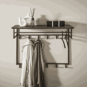 Kapstok Ferre 12-Haaks - Met Hoedenplank - Metaal Antiek Brons