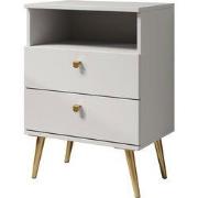 Meubella - Nachtkastje Hidde - Wit - 50 cm