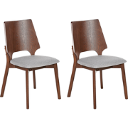 ABEE - Eetkamerstoel set van 2 - Donkerbruin/Grijs - Polyester