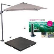 Garden Impressions Hawaii zweefparasol S 250x250 - donker grijs/zand m...