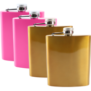 HIXA Heupfles - Goud en Roze - 4 Stuks - Flacon - Veldfles - RVS - Dri...