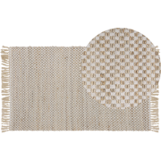 ZERDALI - Laagpolig vloerkleed - Lichtbeige - 80 x 150 cm - Katoen