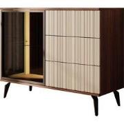 Meubella - Riverhead - Dressoir - Beige/Eiken - 103x39x80 cm