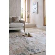 Laagpolig Wasbaar Vloerkleed - Lila Abstract - Naturel - 150x230 cm