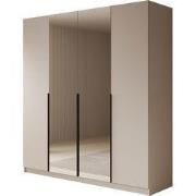 Meubella - Kledingkast Sabre - Beige - 200 cm - Met spiegel