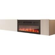 Meubella - Cruzar - TV-Meubel met sfeerhaard - Beige - 200 cm