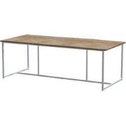 Quatro tafelframe Frost Grey met tafelblad Robusto Teak 220 x 95 cm