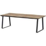 Konos tafelframe Antracite met tafelblad Robusto Teak 220 x 95 cm