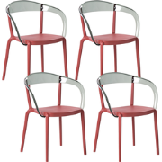 MALEVIZI - Tuinstoel set van 4 - Rood - Kunststof