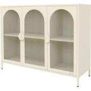 Vitrinekast 120x93x40 cm Vitrinekast met 4 opberg-/schapenvakken crème...