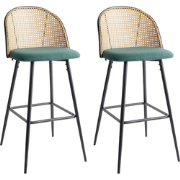 CORNELL - Barkruk set van 2 - Groen - IJzer