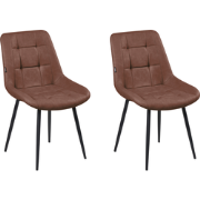 MELROSE - Eetkamerstoel - Bruin - Kunstleer