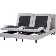 DUKE II - Tweepersoonsbed - Lichtgrijs - 180 x 200 cm - Polyester