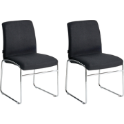 LECCO - Eetkamerstoel set van 2 - Zwart - Stof