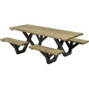 Picknicktafel geimpregneerd metalen frame open instap
