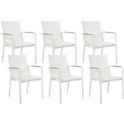 BUSSETO  - Tuinstoel set van 6 - Wit - Aluminium