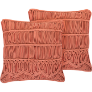 AKKOY  - Sierkussen set van 2 - Oranje - 45 x 45 cm - Katoen