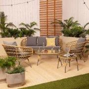 Sintra set wicker 186x80x82 cm naturel