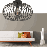 Elegante Highlight Bolato Ø50cm plafondlamp - Zwart - E27 fitting