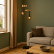 Vloerlampen | Iluzzia Monah | Industrieel | Zwart | Woonkamer | Eetkam...