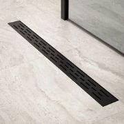 Douchegoot - 80cm - Mat Zwart - Standaard rooster- RVS - Met Flens