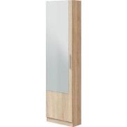 Schoenenkast 1 deur met spiegel - H180 cm - Kristal