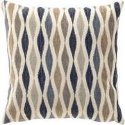 TULA - sierkussen 45x45 cm - golvend patroon - Dark Denim - blauw