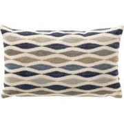 TULA - sierkussen 30x50 cm - golvend patroon - Dark Denim - multicolou...