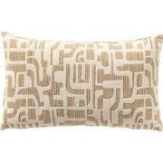 FABIA - sierkussen 30x50 cm - Incense - bruin, wit